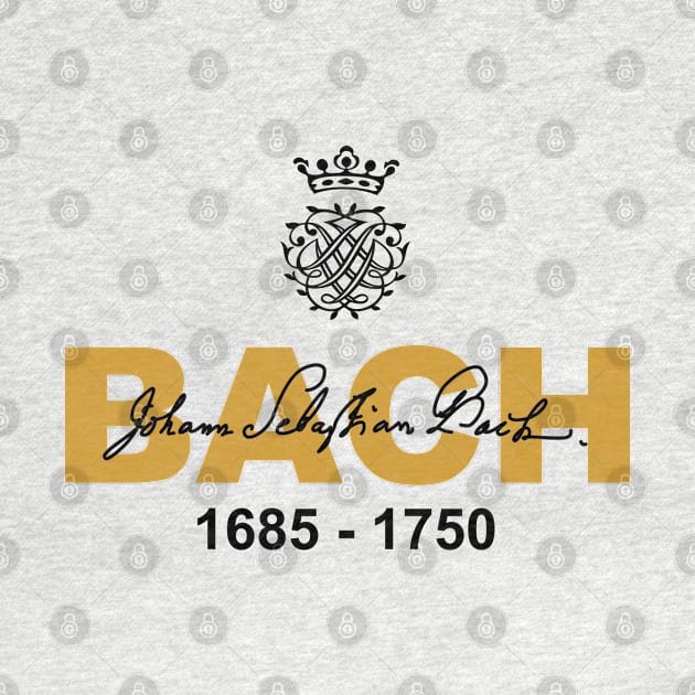 BACH - MONOGRAM - SIGNATURE - Old gold/Black by Chokullov Art Studio